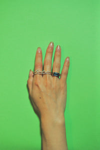ファッション 通販 モアサナイト/gold）handwritten double ödül – ring finger アクセサリー