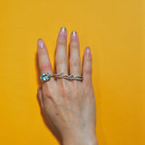 (モアサナイト/gold）handwritten double finger ring