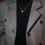 (レモンクリソプレーズ/gold) octagon tile necklace