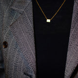 (レモンクリソプレーズ/gold) octagon tile necklace