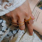 (マットローズクオーツ/gold) acorn ball ring