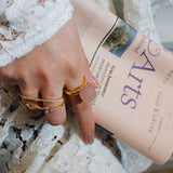 (マットローズクオーツ/gold) acorn ball ring