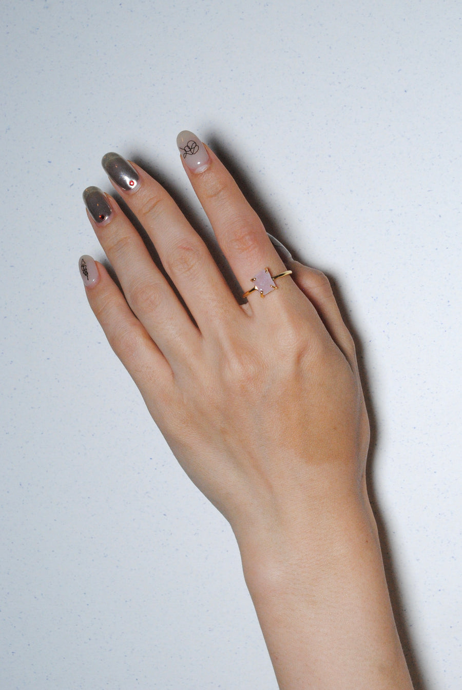 (Morganite/gold) rough stone ring