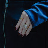 (モアサナイト/gold) layers bar ring