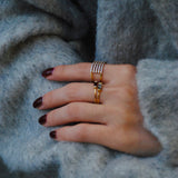 (モアサナイト/gold) layers bar ring