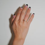 (ブラックオニキス&ホワイトトパーズ/GOLD)bi-color 3way square eternity ring