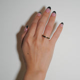 (ブラックオニキス&ホワイトトパーズ/GOLD)bi-color 3way square eternity ring