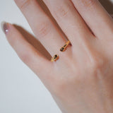 (ガーネット/gold-silver) 2way milano ring