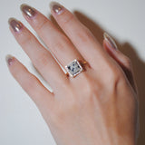 (ダルメシアン/gold) frame pave ring