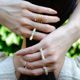 (ロングパール/gold) flute ring：pearl series