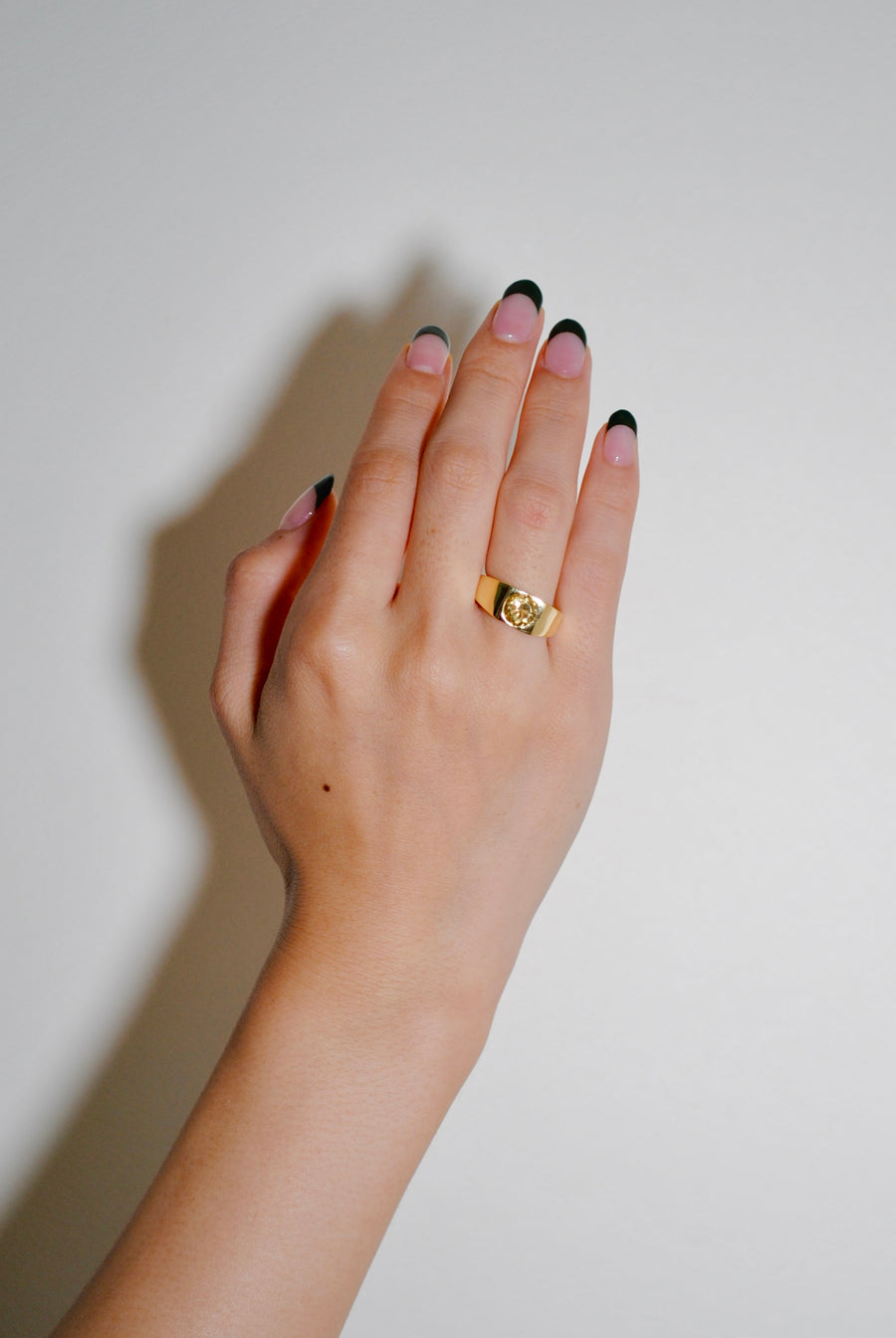 (ウィスキークオーツ/GOLD)pond ring