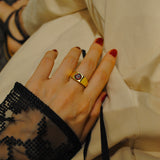 (ガーネット/GOLD)pond ring