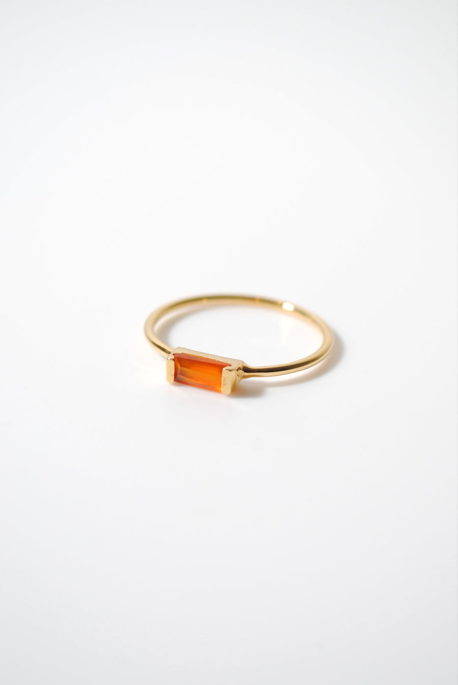 (カーネリアン/gold) mini rect boad ring