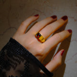 (ガーネット/GOLD)pond ring