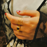 (ガーネット/GOLD)pond ring