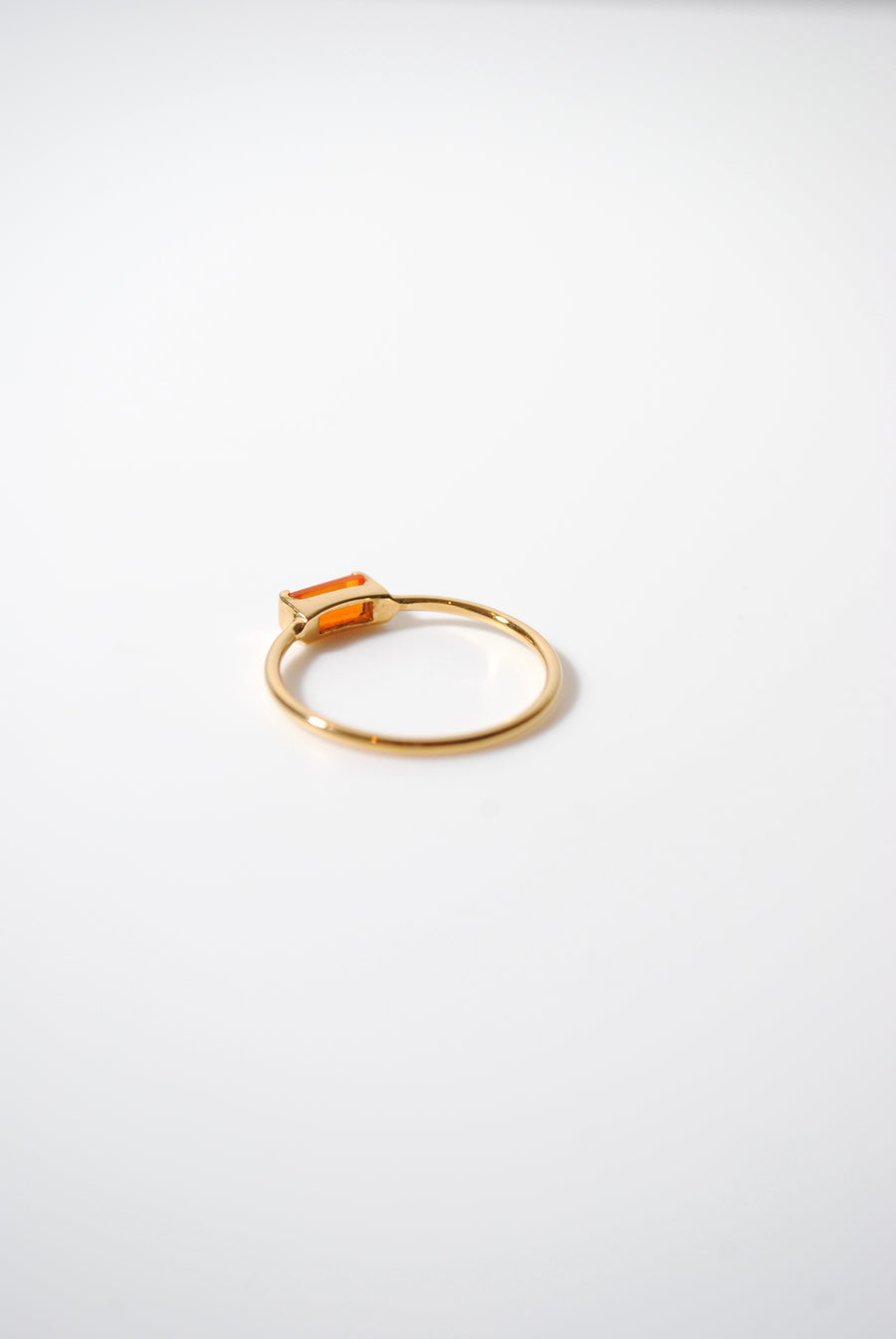 (カーネリアン/gold) mini rect boad ring