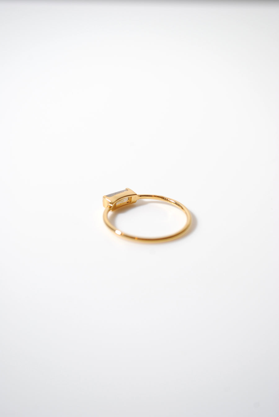 (ラブラドライト/gold) mini rect boad ring