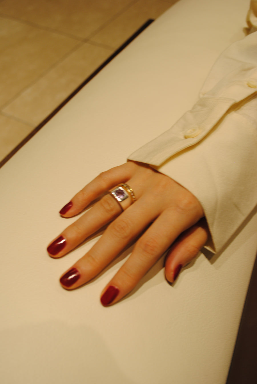(ピンクアメジスト/SILVER)pond ring