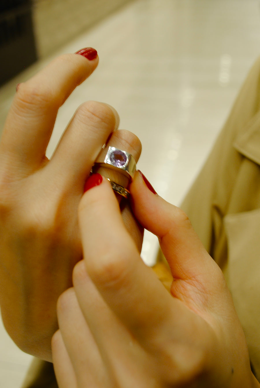 (ピンクアメジスト/SILVER)pond ring