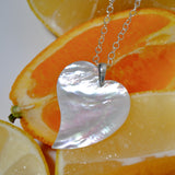 (マザーオブパール_クリスタル/silver) shell heart  necklace