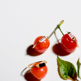 (ピーチムーンストーン/gold) mini rect boad ring