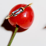 (ブルートパーズ/gold) mini rect boad ring