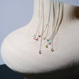 (エチオピアンオパール/gold-silver) birth pinky necklace【10月誕生石】