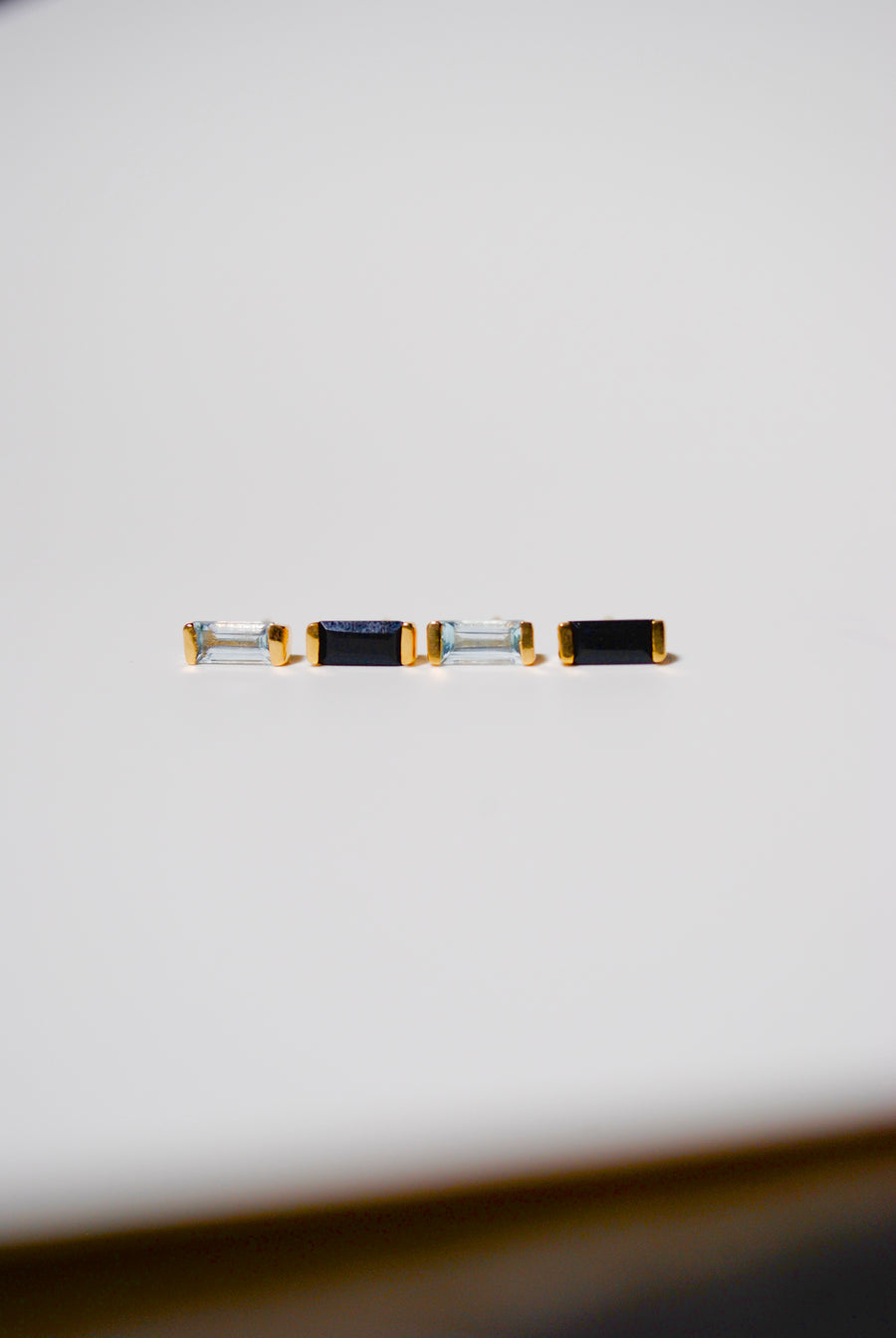 (ラブラドライト/gold) mini rect boad earring