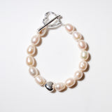 (パール/silver) heart mantel pearl bracelet