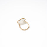 レインボームーンストーン(gold)：oval flower ring