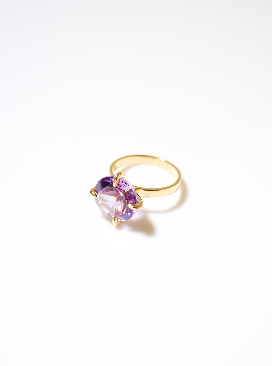 (ピンクアメジスト/gold) kitty nails ring