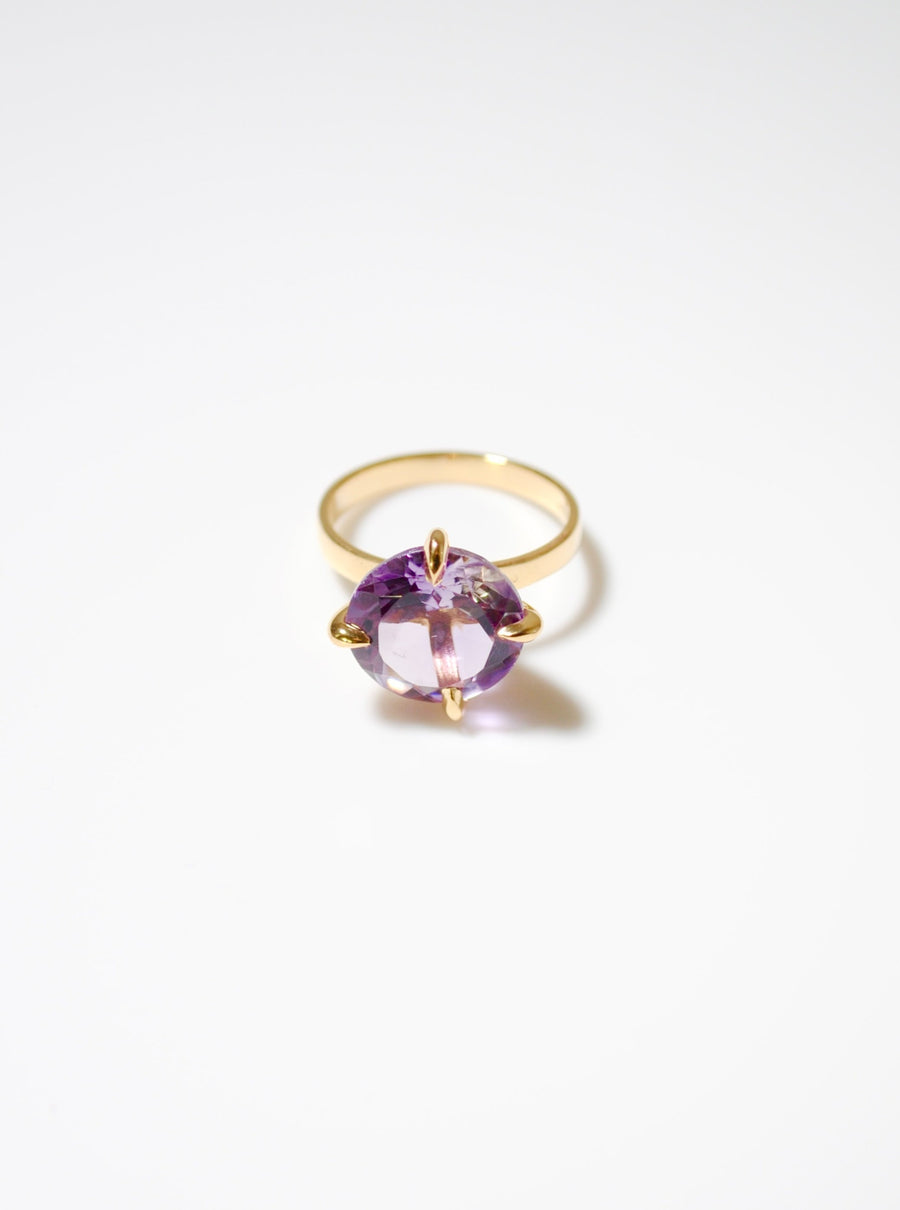 (ピンクアメジスト/gold) kitty nails ring