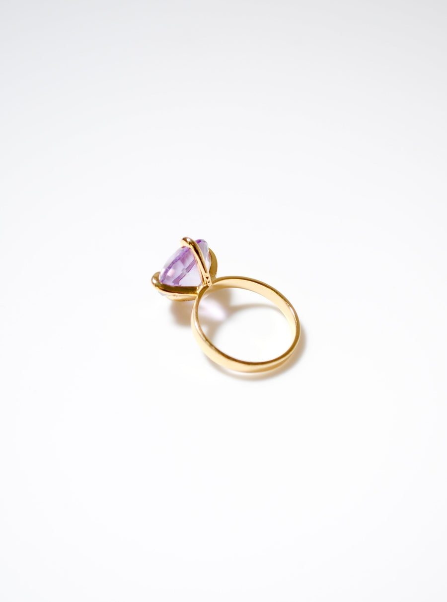 (ピンクアメジスト/gold) kitty nails ring