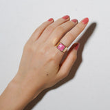 (チューライト/gold) unisex block ring