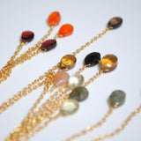 (ラブラドライト&ブラックオニキス/gold) fancy swing earring