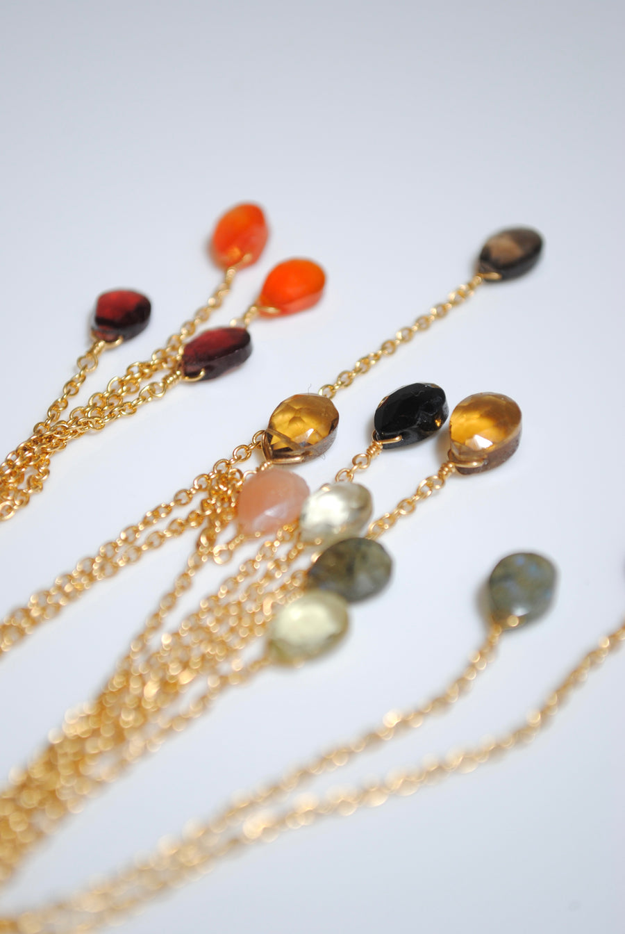 (レモンクオーツ&ウィスキークオーツ/gold) fancy swing earring
