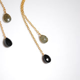 (ラブラドライト&ブラックオニキス/gold) fancy swing earring