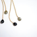 (ラブラドライト&ブラックオニキス/gold) fancy swing earring