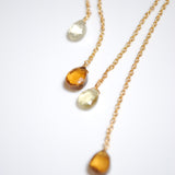 (レモンクオーツ&ウィスキークオーツ/gold) fancy swing earring