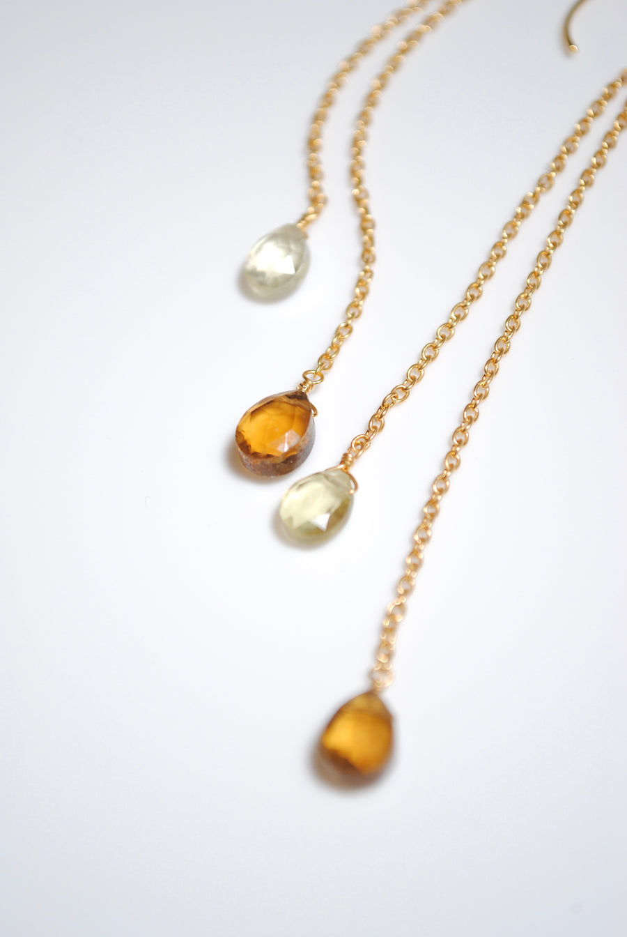 (レモンクオーツ&ウィスキークオーツ/gold) fancy swing earring