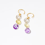 (パステル系マルチストーン/gold) swing trio pierced earring