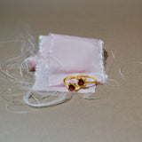 (ガーネット/gold) square edge prong ring