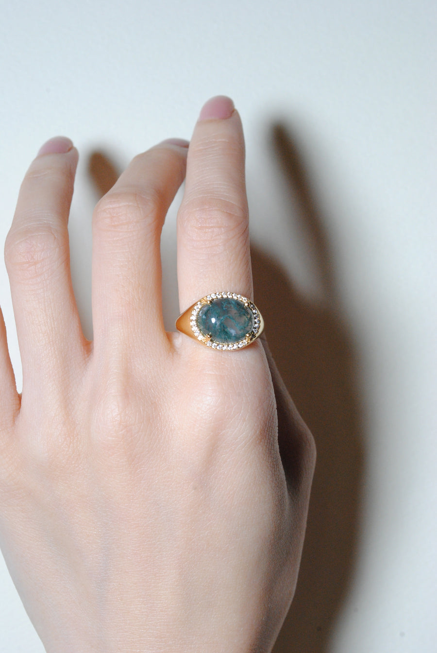 (モスアゲート/gold) marie ring