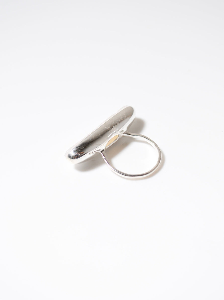 (Labradorite/silver) volume baguette ring