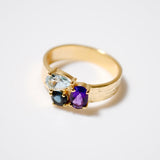 (ロンドンブルートパーズ＿アメジスト＿ブルートパーズ/gold) trio phool ring