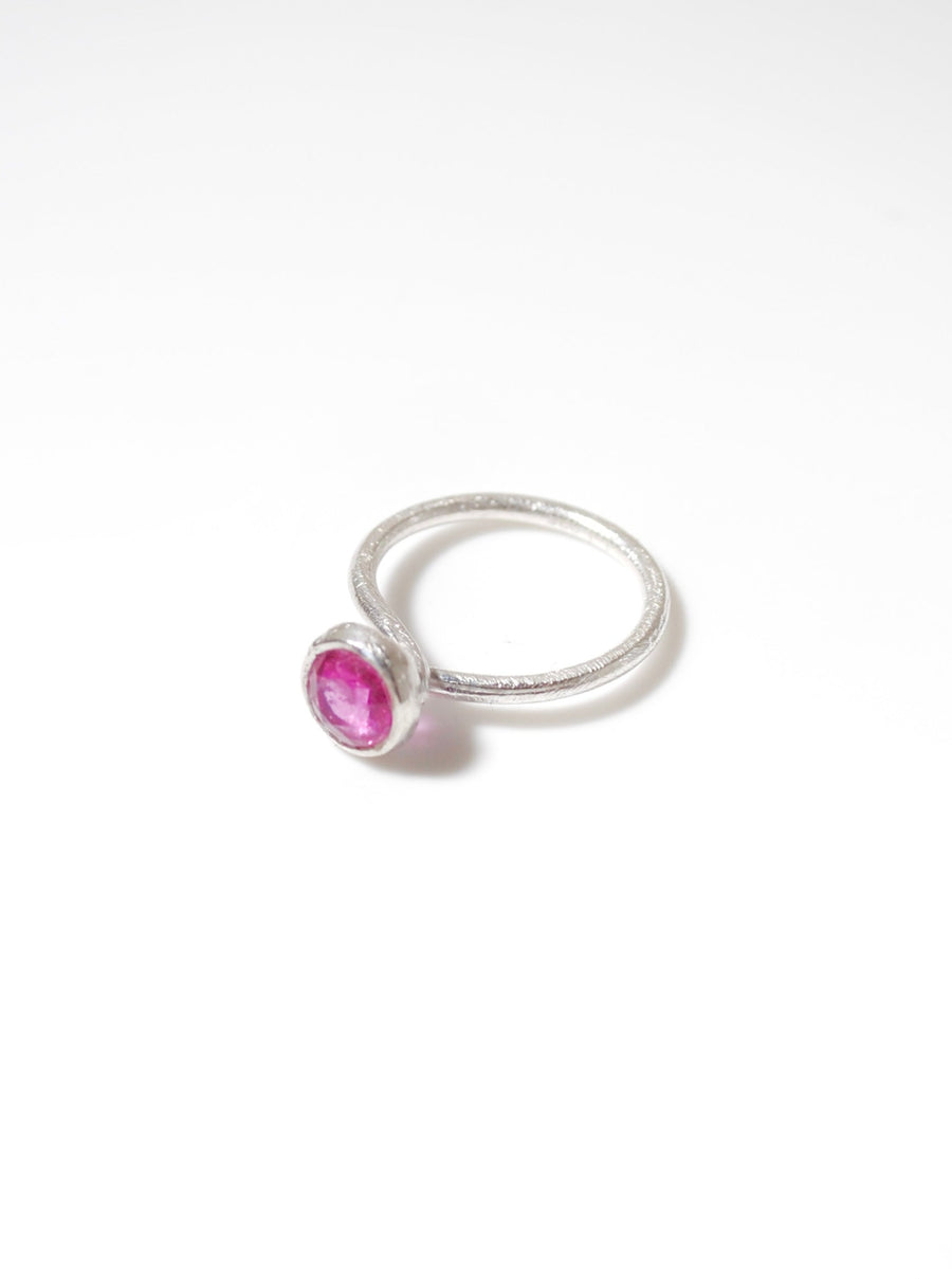 (Ruby/Silver) Twist Up 6 Ring