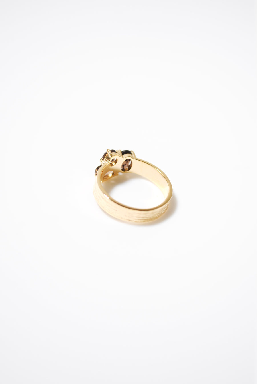(スモーキークオーツ/gold) trio phool ring