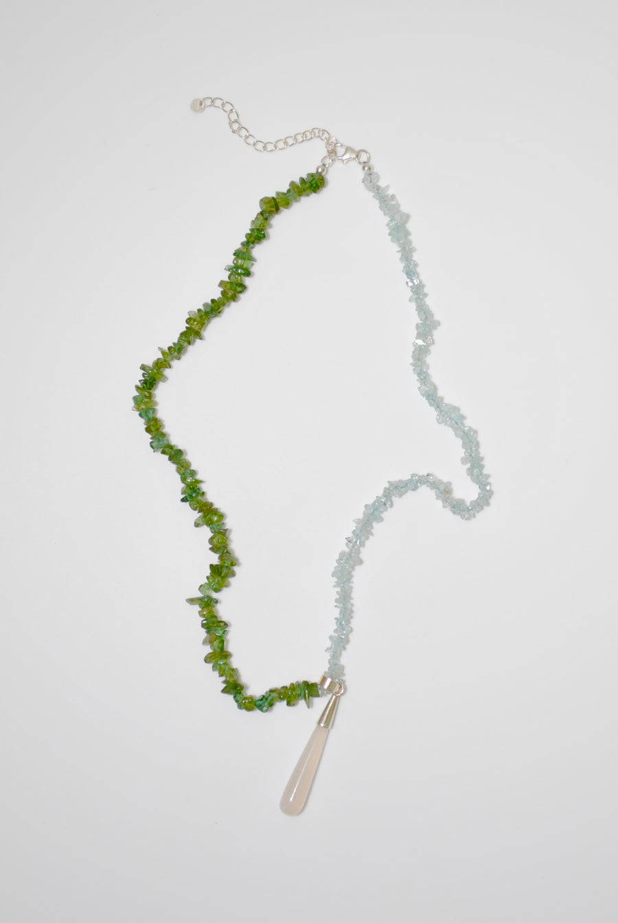 【LINE限定】(アクアマリン/グリーンアパタイト/ホワイトカルセドニー)rosary drop necklace
