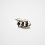 (ブラックオニキス/silver) antique pave triple ring