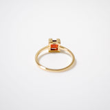 (ガーネット/gold) square edge prong ring